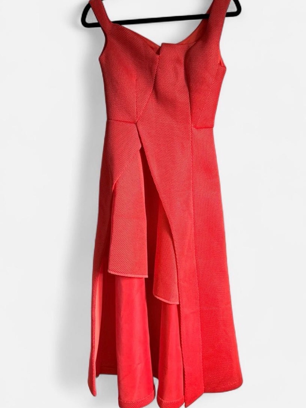 Issue New York Orange Pleated Dress | Size S Cocktail Occasion | Made in USA NYC